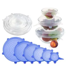 6Pcs Kitchen Reusable Silicone Stretch Seal Lid 